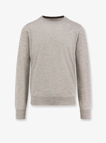 Brunello Cucinelli Cahmere And Silk Sweater Ciottolo Grigio Scuro