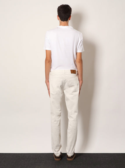 Brunello Cucinelli Traditional Fit White Denim Trousers