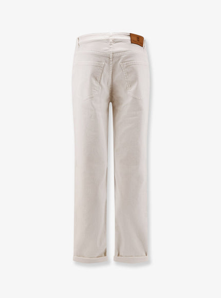 Brunello Cucinelli Traditional Fit White Denim Trousers