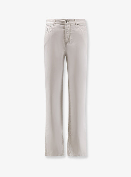 Brunello Cucinelli Stretch Cotton Trousers Grigio