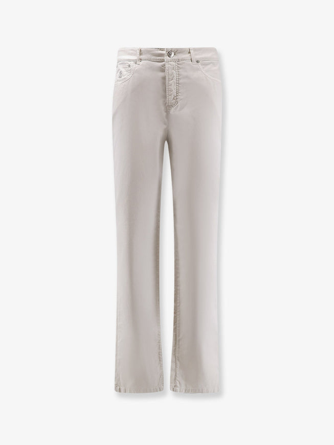 Brunello Cucinelli Stretch Cotton Trousers Grigio