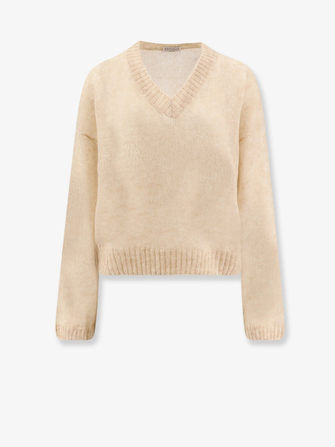 Brunello Cucinelli Mohair And Wool Blend Sweater Seashell