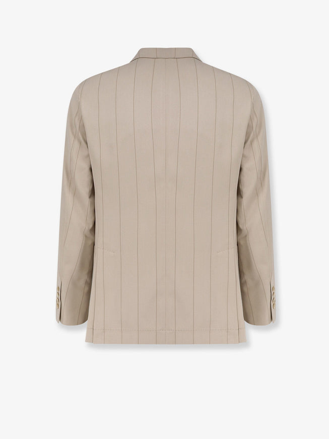 Brunello Cucinelli Silk Suit With Pinstripe Motif