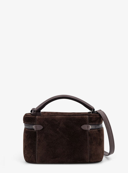 Brunello Cucinelli Suede Crossbody Bag With Leather Shoulder Strap