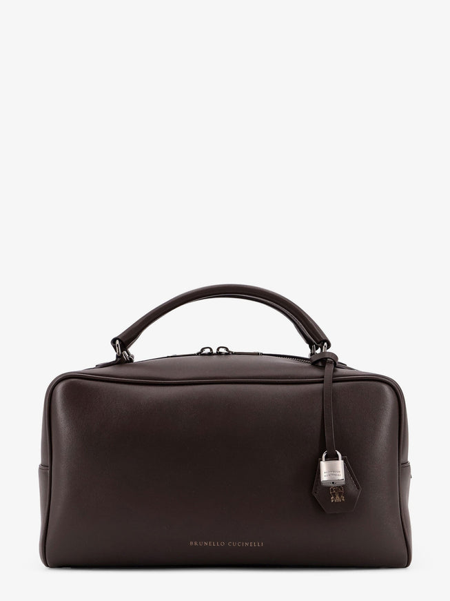 Brunello Cucinelli Boston Explorer Leather Crossbody Bag Uni Testa Di Moro