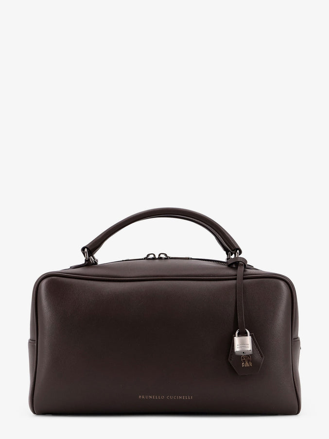 Brunello Cucinelli Boston Explorer Leather Crossbody Bag Uni Testa Di Moro