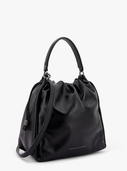 Brunello Cucinelli Bucket Mellow Leather Bucket Bag With Monili Detail