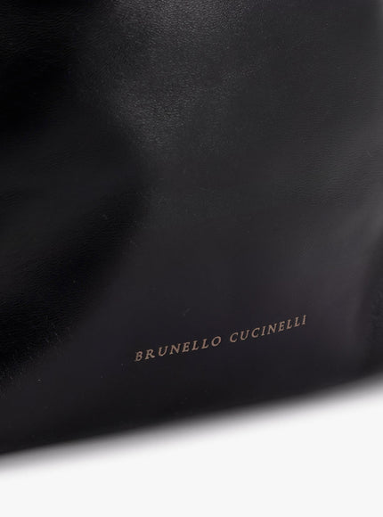 Brunello Cucinelli Bucket Mellow Leather Bucket Bag With Monili Detail