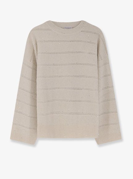 Brunello Cucinelli Dazzling Cashmere And Wool Sweater Burro