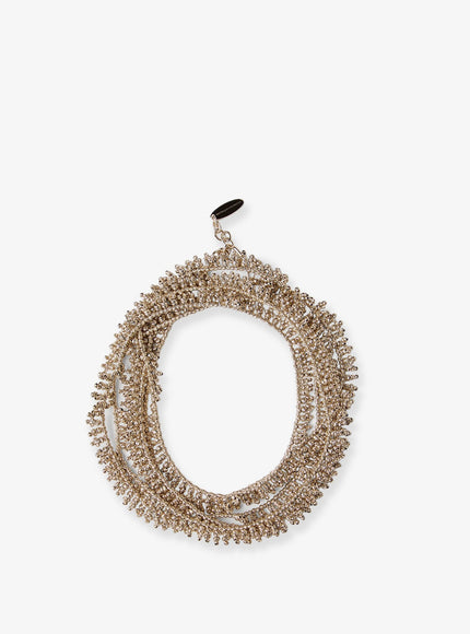 Brunello Cucinelli Knotted Silver Bracelet Uni Marrone