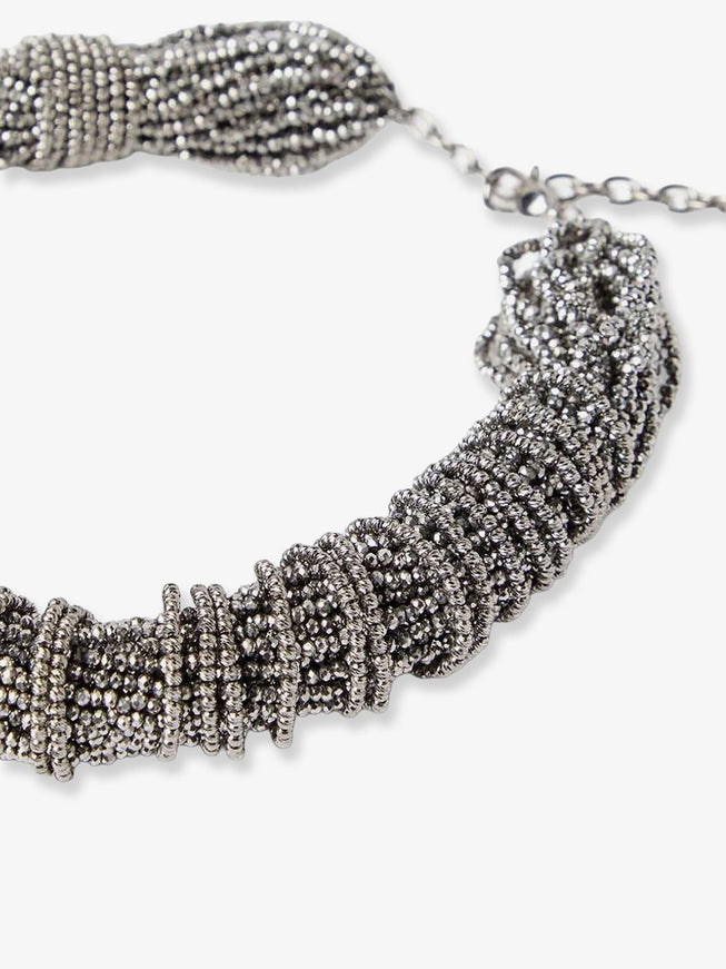 Brunello Cucinelli Glass And Sterling 925 Silver Choker