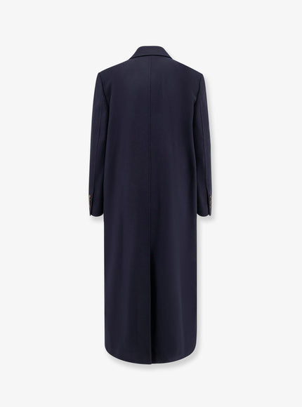 Brunello Cucinelli Double-Breasted Wool Coat Blue Navy