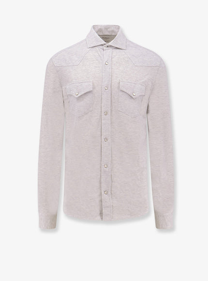 Brunello Cucinelli Cotton Leisure Fit Shirt Perla