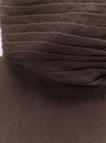 Brunello Cucinelli Crispy Silk Top With Lavallière And Monili