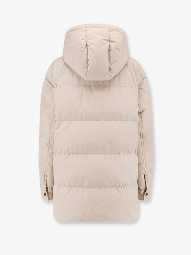 Brunello Cucinelli Nylon And Cotton Hooded Down Jacket