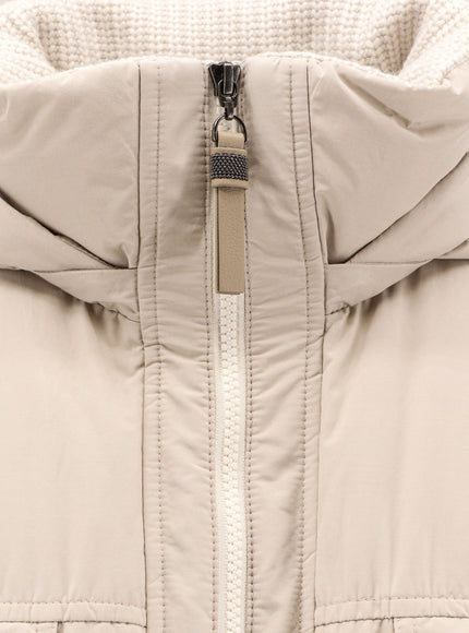 Brunello Cucinelli Nylon And Cotton Hooded Down Jacket
