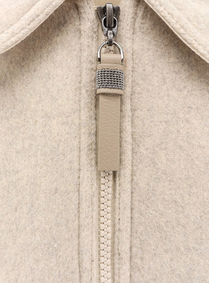 Brunello Cucinelli Double Cashmere And Wool Cloth Bomber