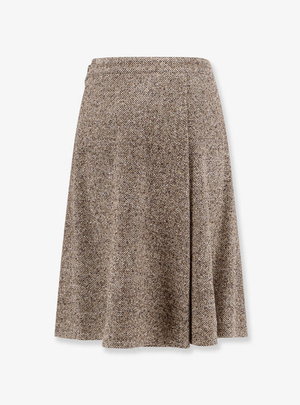 Brunello Cucinelli Virgin Wool And Silk Midi Skirt