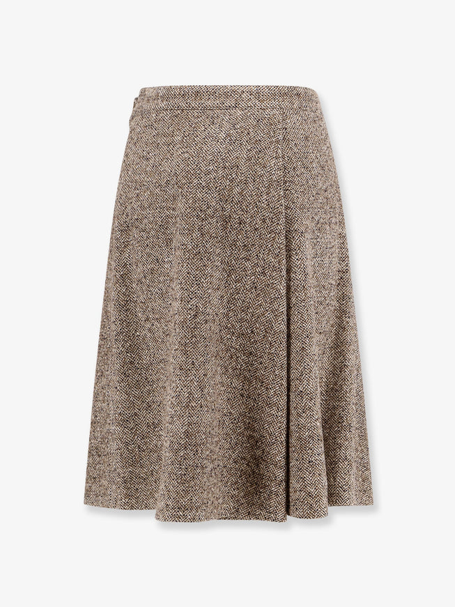 Brunello Cucinelli Virgin Wool And Silk Midi Skirt