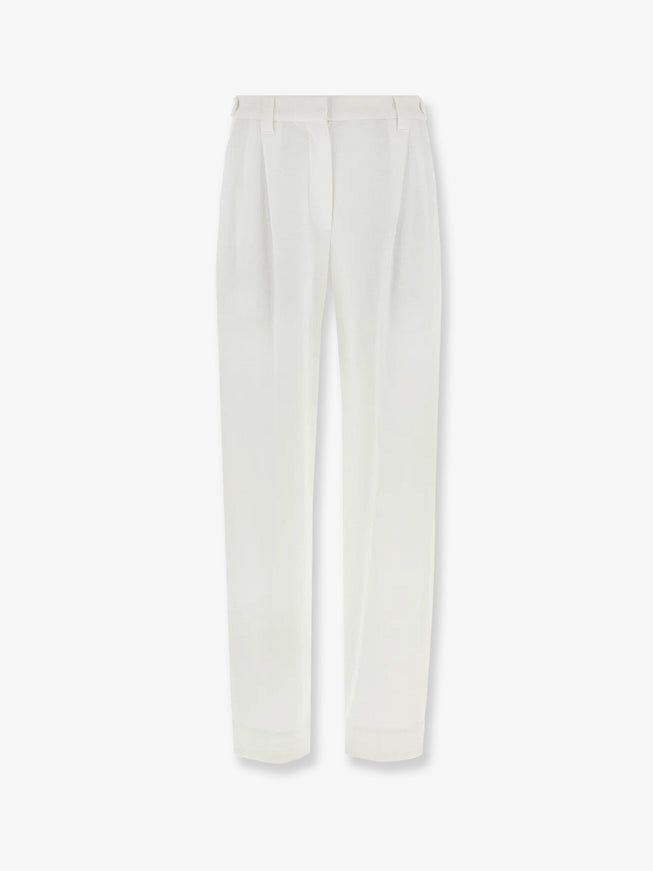 Brunello Cucinelli Cotton Piquet Trousers Offwhite