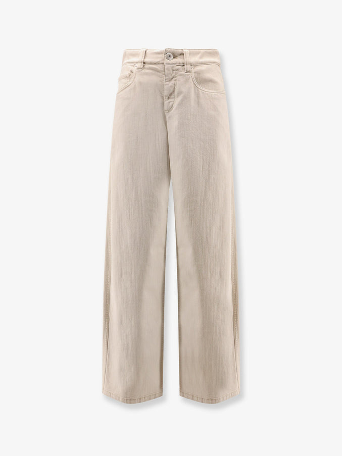 Brunello Cucinelli The Loose Barrel Jean Denim Trousers Warm White