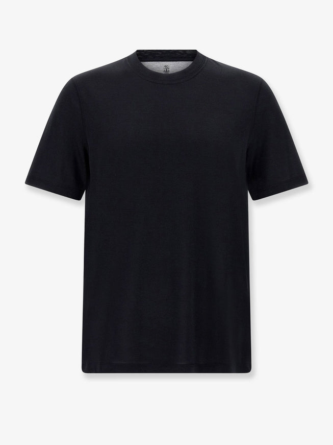Brunello Cucinelli Silk And Cotton Blend T-Shirt Nero