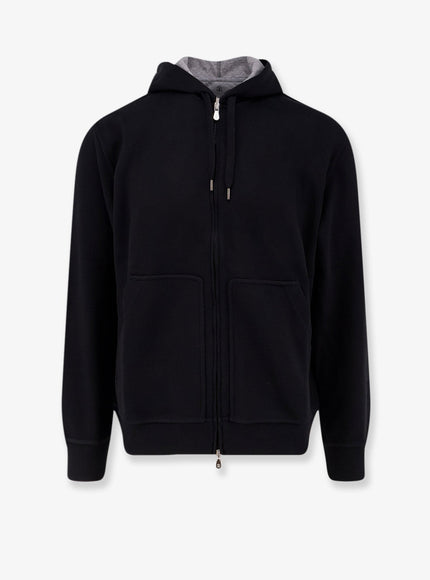 Brunello Cucinelli Cotton, Cashmere And Silk Blend Sweatshirt Nero