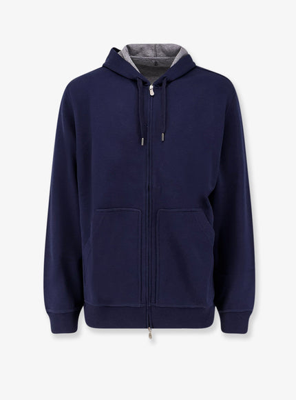 Brunello Cucinelli Cotton, Cashmere And Silk Blend Sweatshirt Cobalto