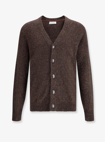 Brunello Cucinelli Alpaca, Wool, Silk And Cotton Blend Cardigan Moro
