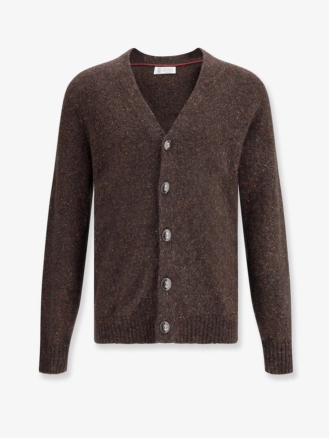 Brunello Cucinelli Alpaca, Wool, Silk And Cotton Blend Cardigan Moro