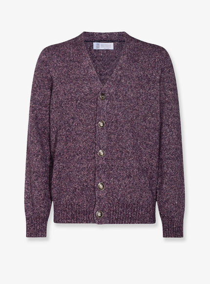 Brunello Cucinelli Alpaca, Wool, Silk And Cotton Blend Cardigan Radicchio