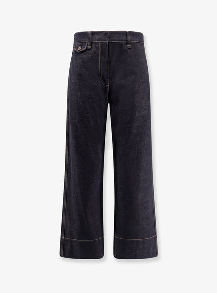 Brunello Cucinelli The Sartorial Square Jeans With Contrasting Stitiching Blu