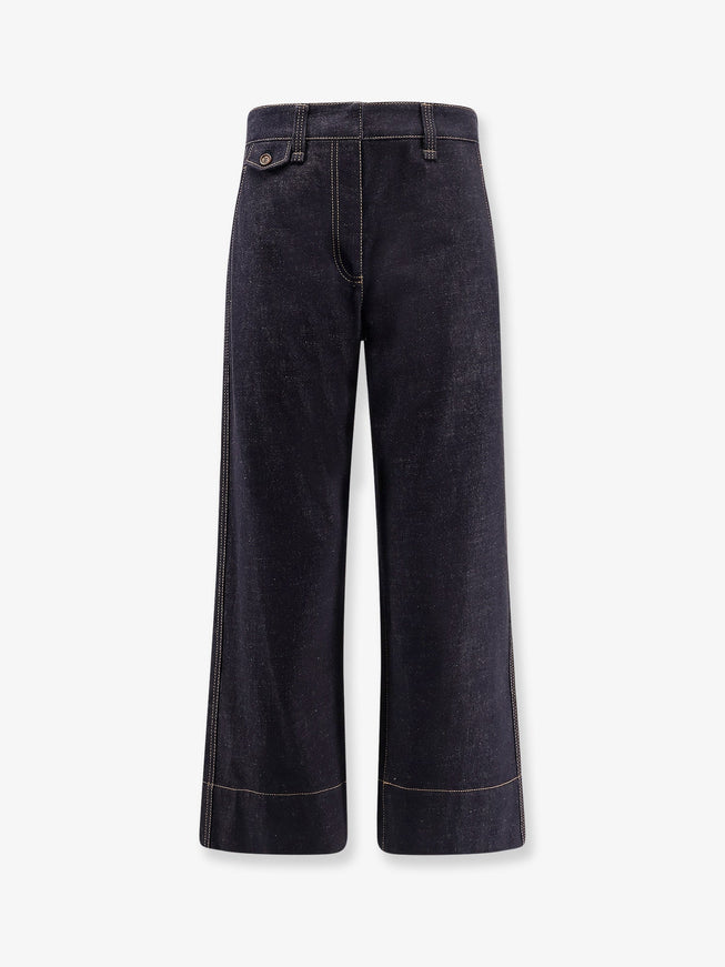 Brunello Cucinelli The Sartorial Square Jeans With Contrasting Stitiching Blu