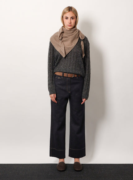 Brunello Cucinelli The Sartorial Square Jeans With Contrasting Stitiching