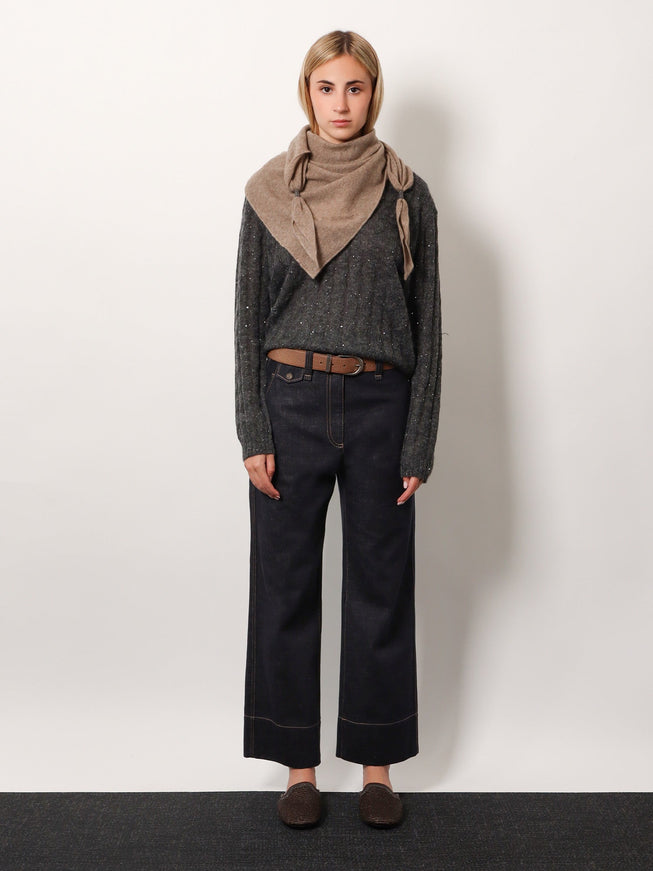 Brunello Cucinelli The Sartorial Square Jeans With Contrasting Stitiching