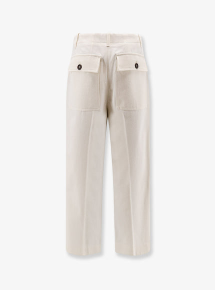 Brunello Cucinelli Cotton And Wool Trousers With Adjustable Drawstring