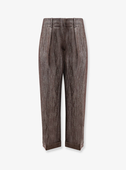 Brunello Cucinelli Trousers With Lurex Effect Argento