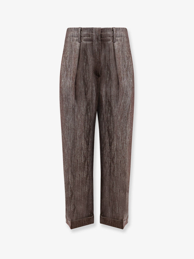 Brunello Cucinelli Trousers With Lurex Effect Argento