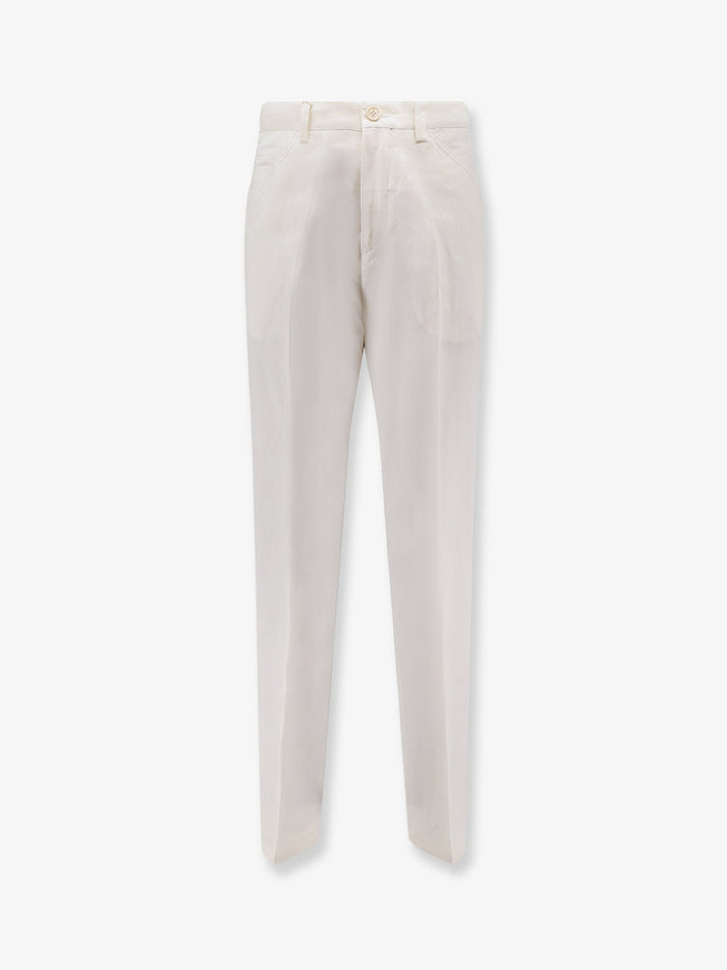 Brunello Cucinelli Cotton And Linen Trousers Panama
