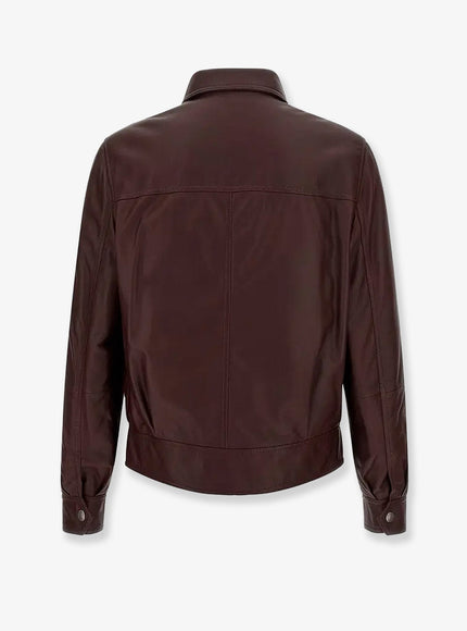 Brunello Cucinelli Leather Bomber With Padding