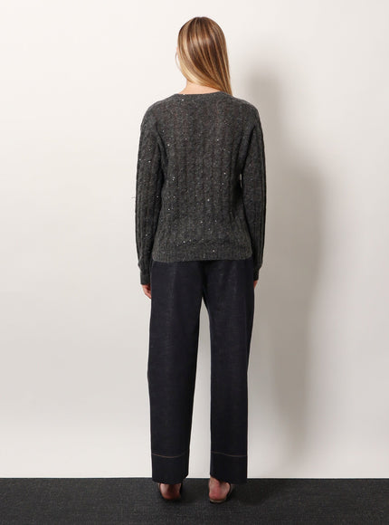 Brunello Cucinelli Wool Blend Sweater With All-Over Sequins