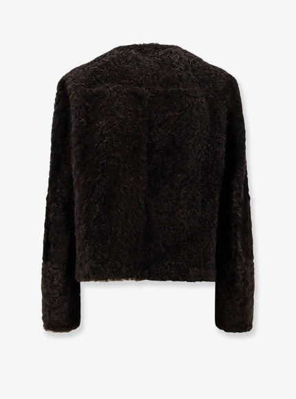 Brunello Cucinelli Reversible Fuzzy Shearling Caban Crop