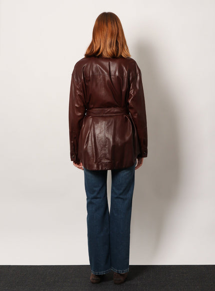 Brunello Cucinelli Leather Jacket With Belt
