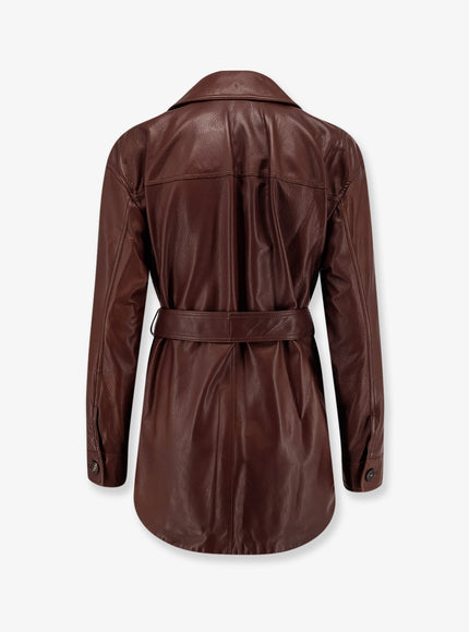 Brunello Cucinelli Leather Jacket With Belt