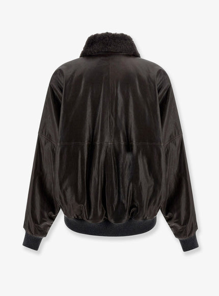 Brunello Cucinelli Aviator Leather Bomber