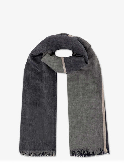 Brunello Cucinelli Cashmere And Silk Scarf Uni Marin Blue Grey