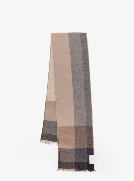 Brunello Cucinelli Wool And Cashmere Scarf Uni Grey And Brown
