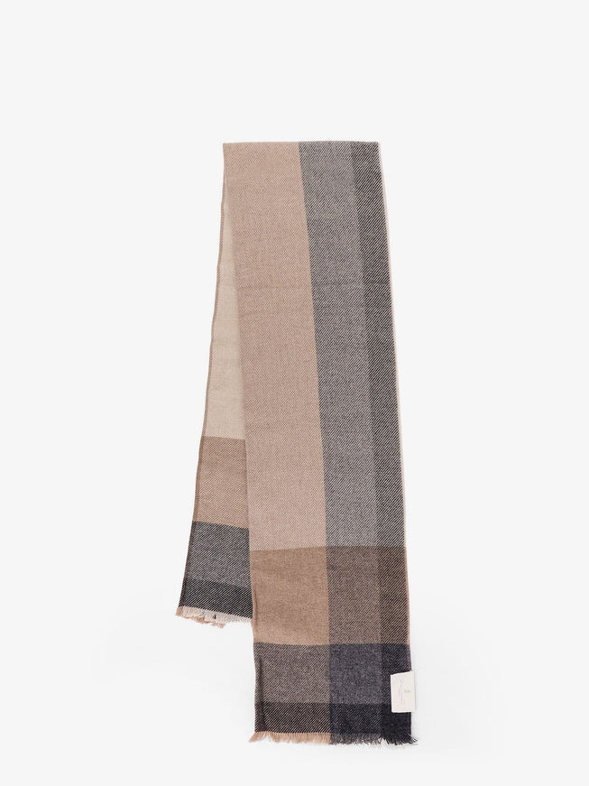 Brunello Cucinelli Wool And Cashmere Scarf Uni Grey And Brown
