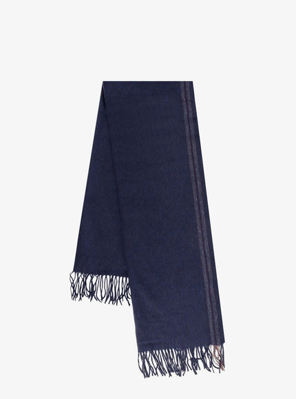 Brunello Cucinelli Silk Scarf Uni Blu Rubino