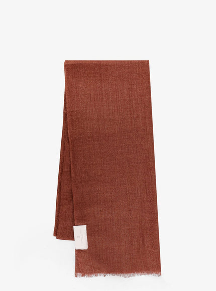 Brunello Cucinelli Cashmere And Silk Blend Scarf Uni Firebirck